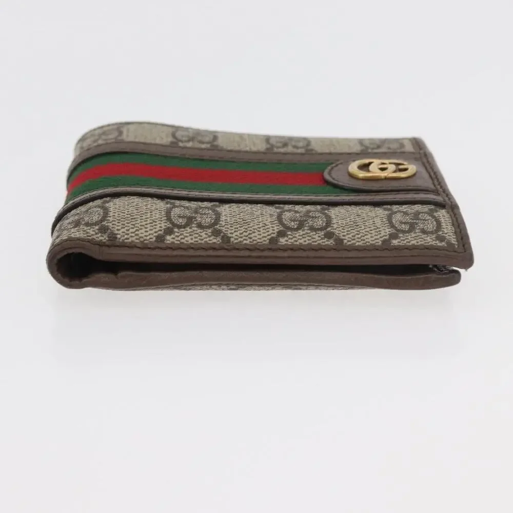 Gucci GG Supreme Web Compact Wallet Beige